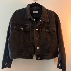 Black Cropped Denim Jacket